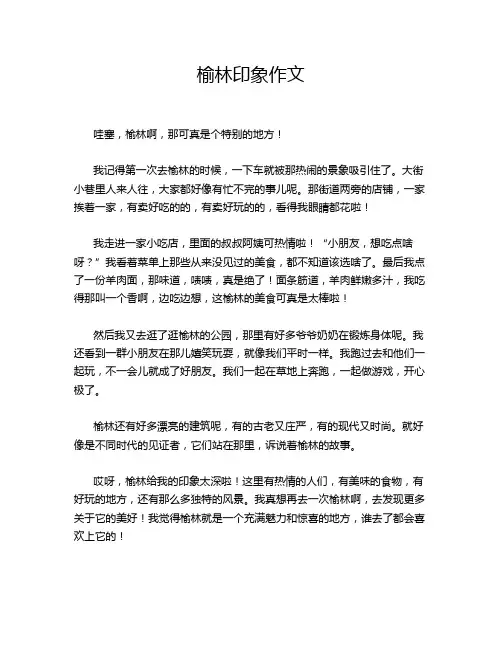 榆林印象作文