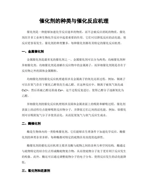 催化剂的种类与催化反应机理