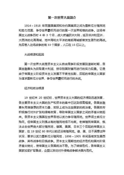 第一次世界大战简介
