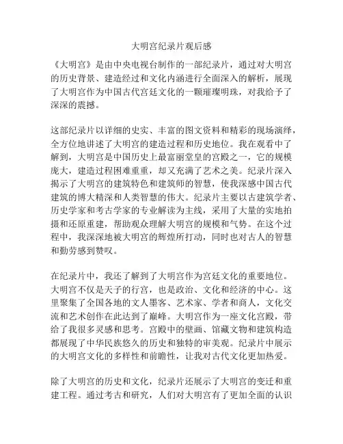 大明宫纪录片观后感