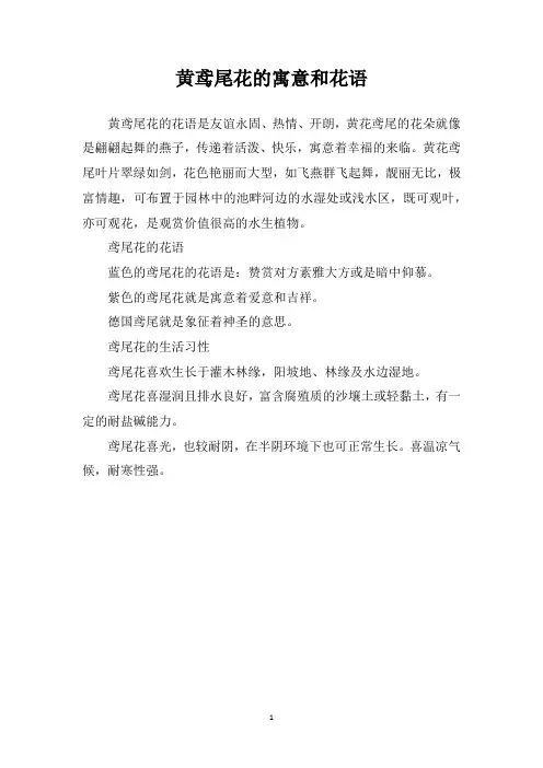 黄鸢尾花的寓意和花语
