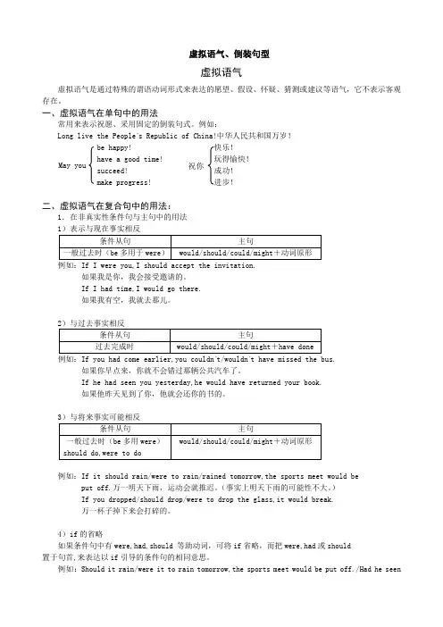 虚拟语气与倒装句型