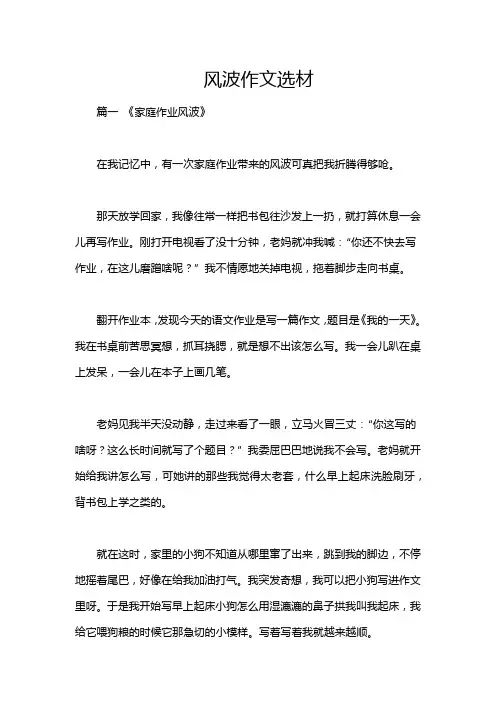 风波作文选材