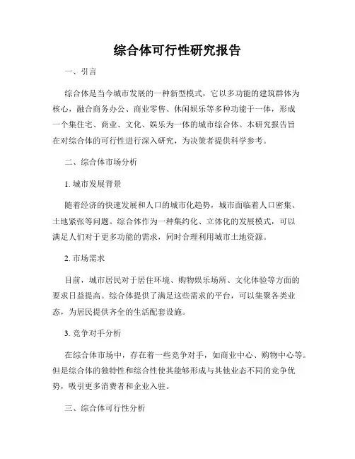 综合体可行性研究报告