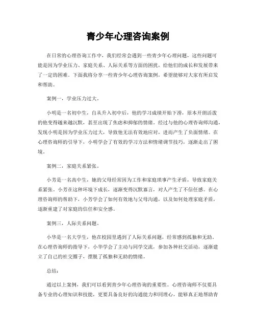 青少年心理咨询案例