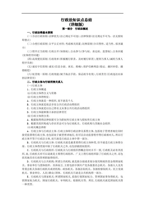 行政法知识点总结