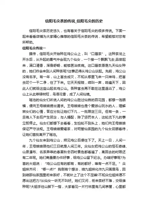 信阳毛尖茶的传说_信阳毛尖的历史