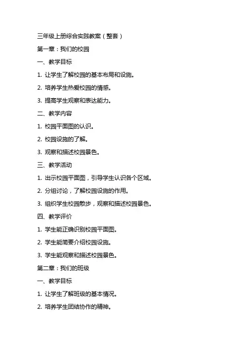 三年级上册综合实践教案(整套)