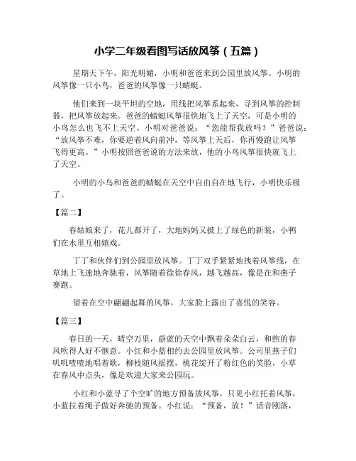 小学二年级看图写话放风筝(五篇)