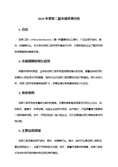 2024年邻苯二胺市场环境分析