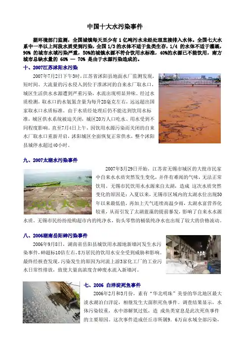 中国十大水污染事件