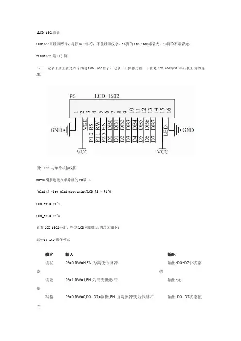 LCD1602简介