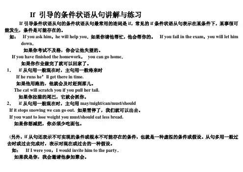 If引导的条件状语从句讲解与练习