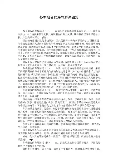 冬季烟台的海导游词四篇