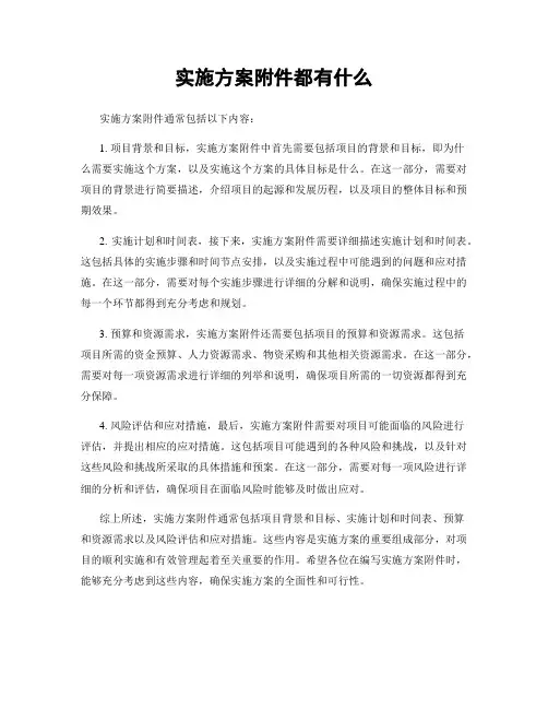 实施方案附件都有什么