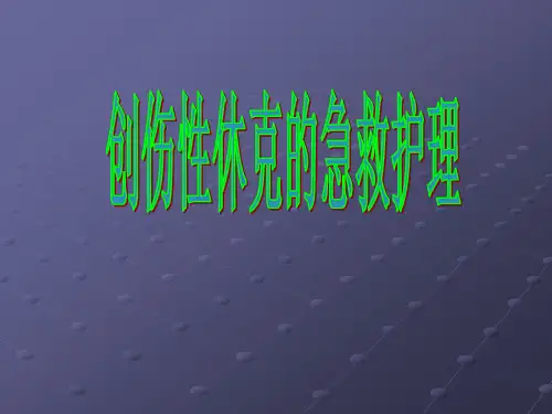创伤性休克的急救护理 PPT课件