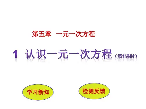 北师大版七年级上册数学：一元一次方程的认识(公开课课件)