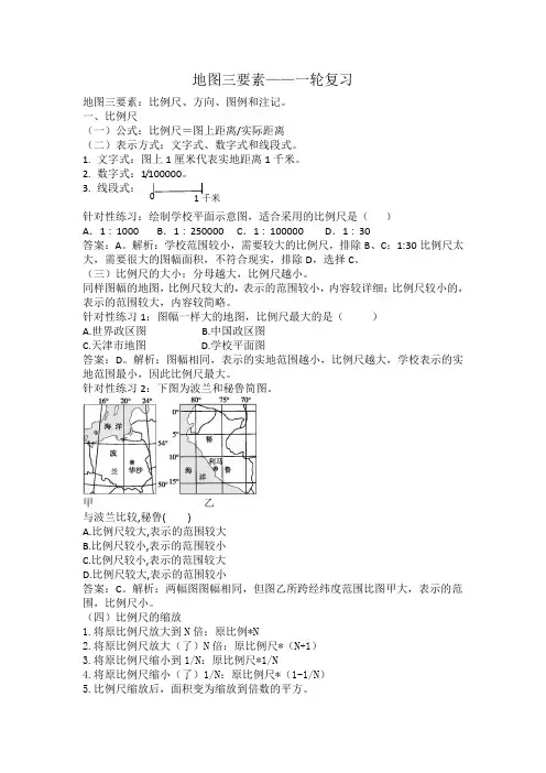 地图三要素——一轮复习