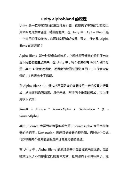 unity alphablend的原理