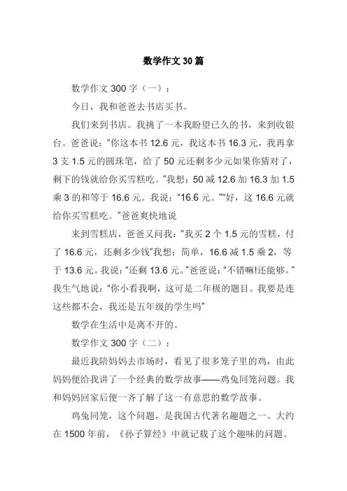 数学作文30篇