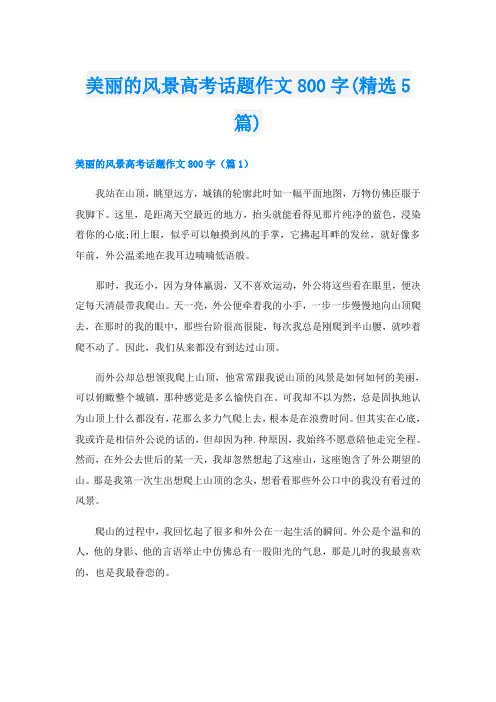 美丽的风景高考话题作文800字(精选5篇)