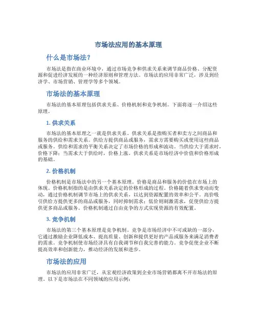 市场法应用的基本原理