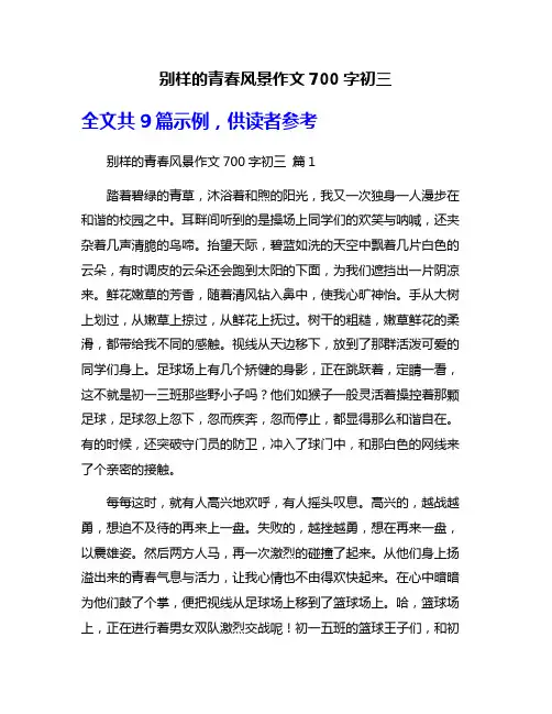 别样的青春风景作文700字初三