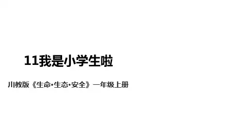 【川教版】《生命 生态 安全》一年级上册第11课 我是小学生啦 课件