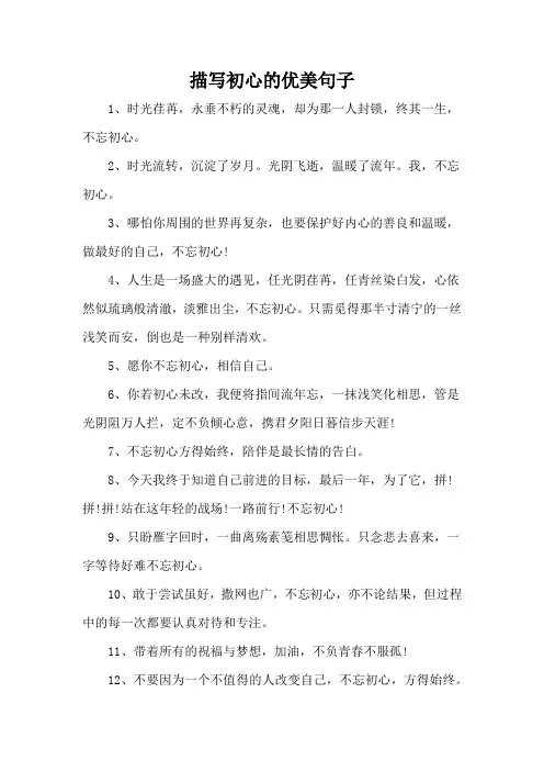 描写初心的优美句子