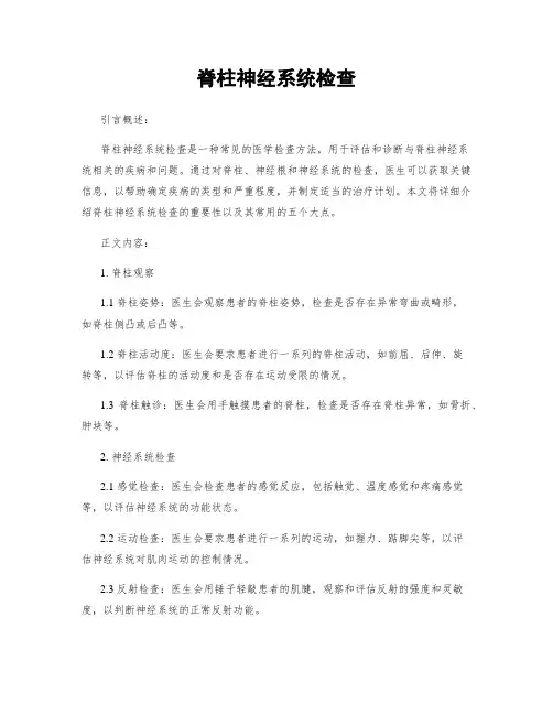 脊柱神经系统检查