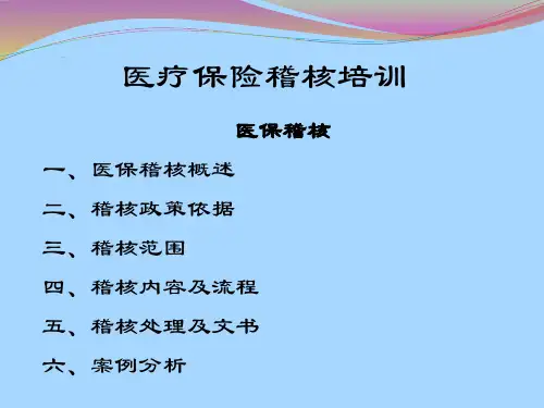医保稽核培训课件