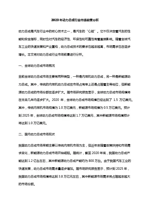 2023年动力总成行业市场前景分析