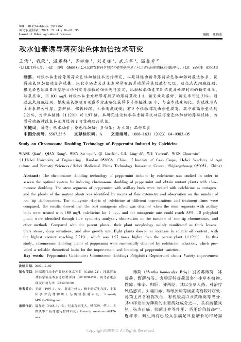 秋水仙素诱导薄荷染色体加倍技术研究