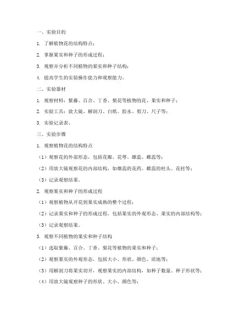 花果实种子实验报告