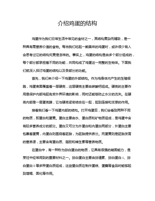 介绍鸡蛋的结构