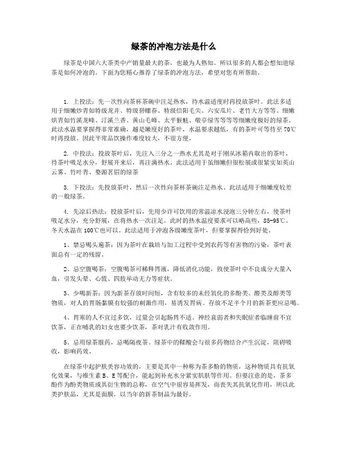 绿茶的冲泡方法是什么