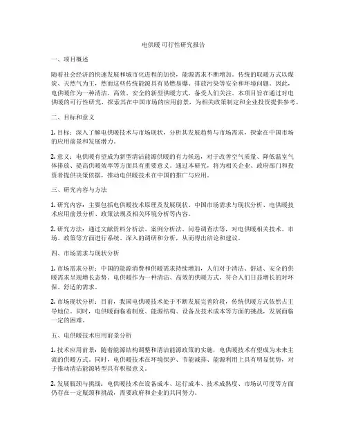 电供暖 可行性研究报告