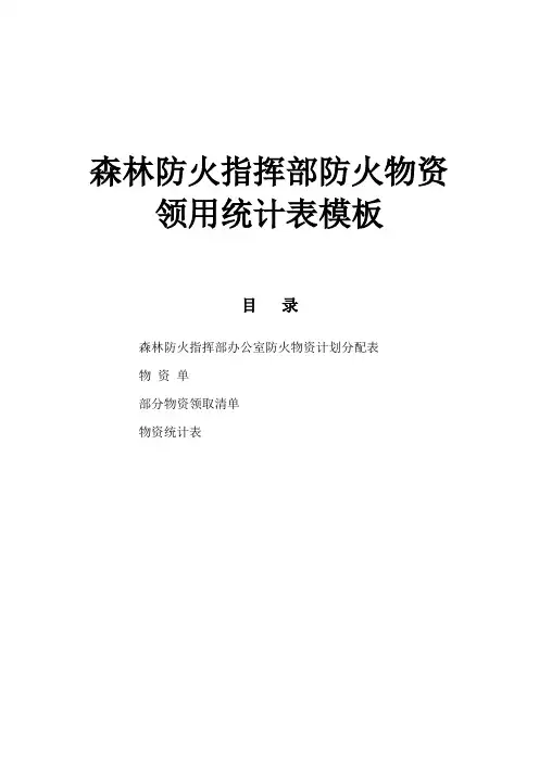森林防火指挥部防火物资领用统计表模板