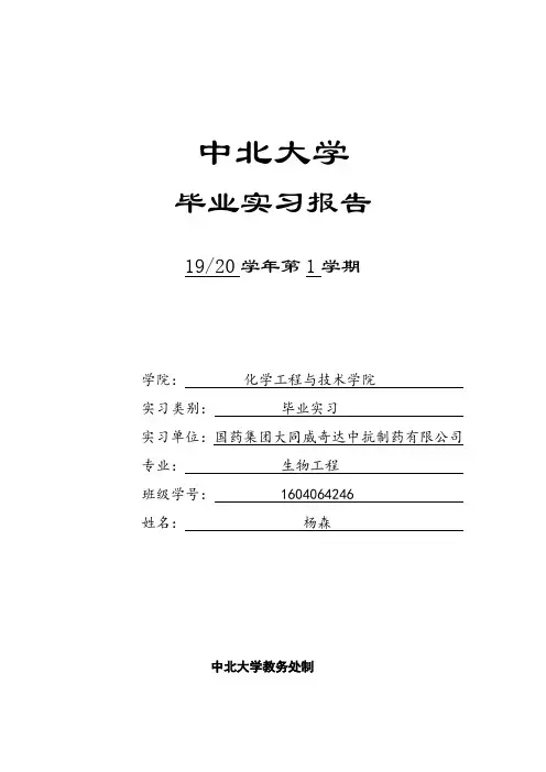 生物工程实习报告