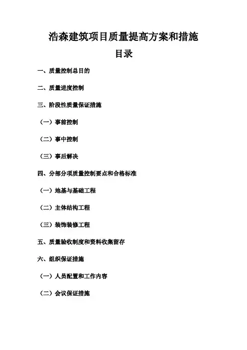 项目质量提升方案