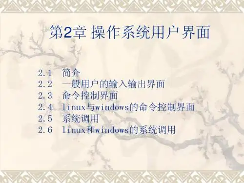 第2章 操作系统用户界面