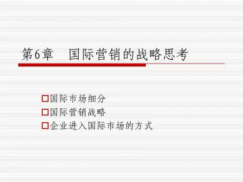 第6章国际营销的战略思考