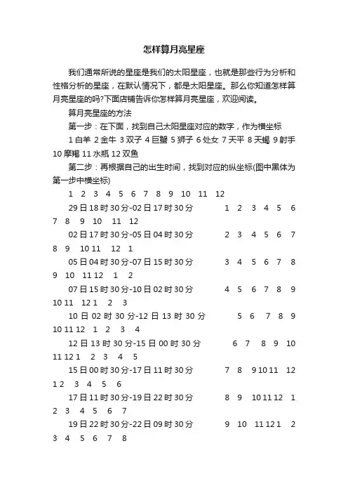 怎样算月亮星座