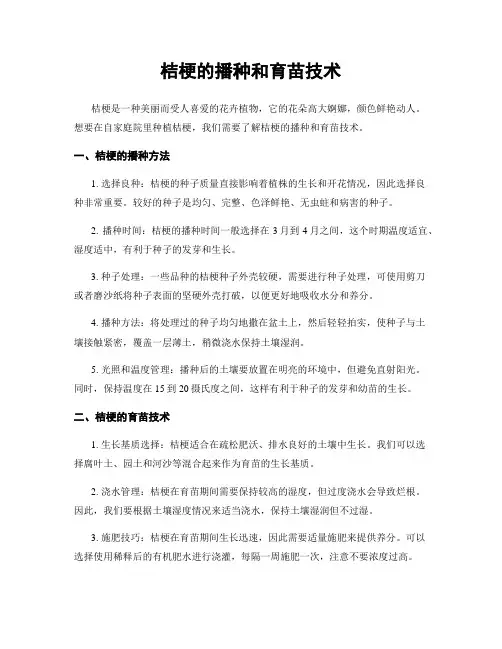 桔梗的播种和育苗技术