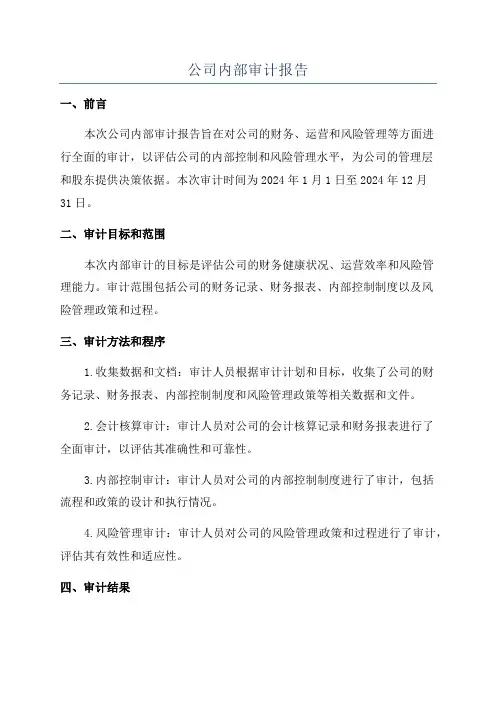 公司内部审计报告