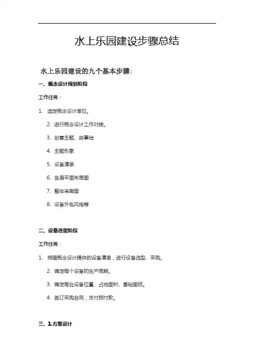 水上乐园建设流程(正规流程)