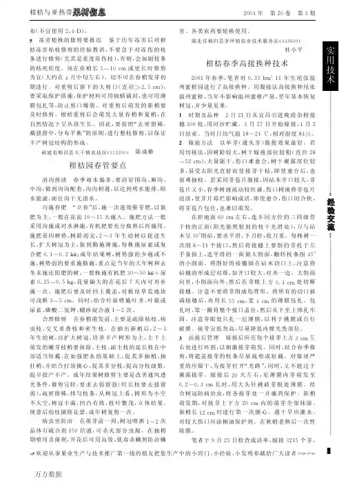 柑桔春季高接换种技术