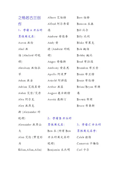 英文名字大全