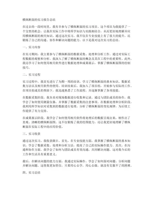 横纵断面的实习报告总结