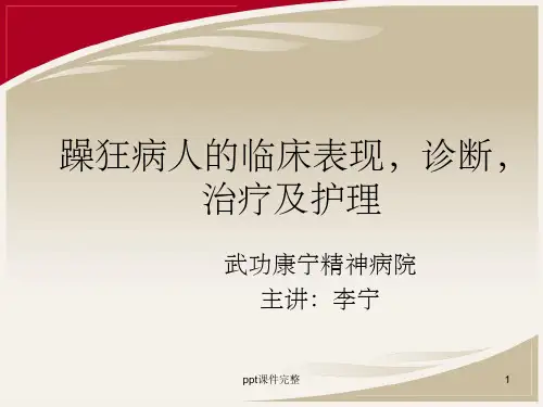 躁狂症的护理1ppt课件